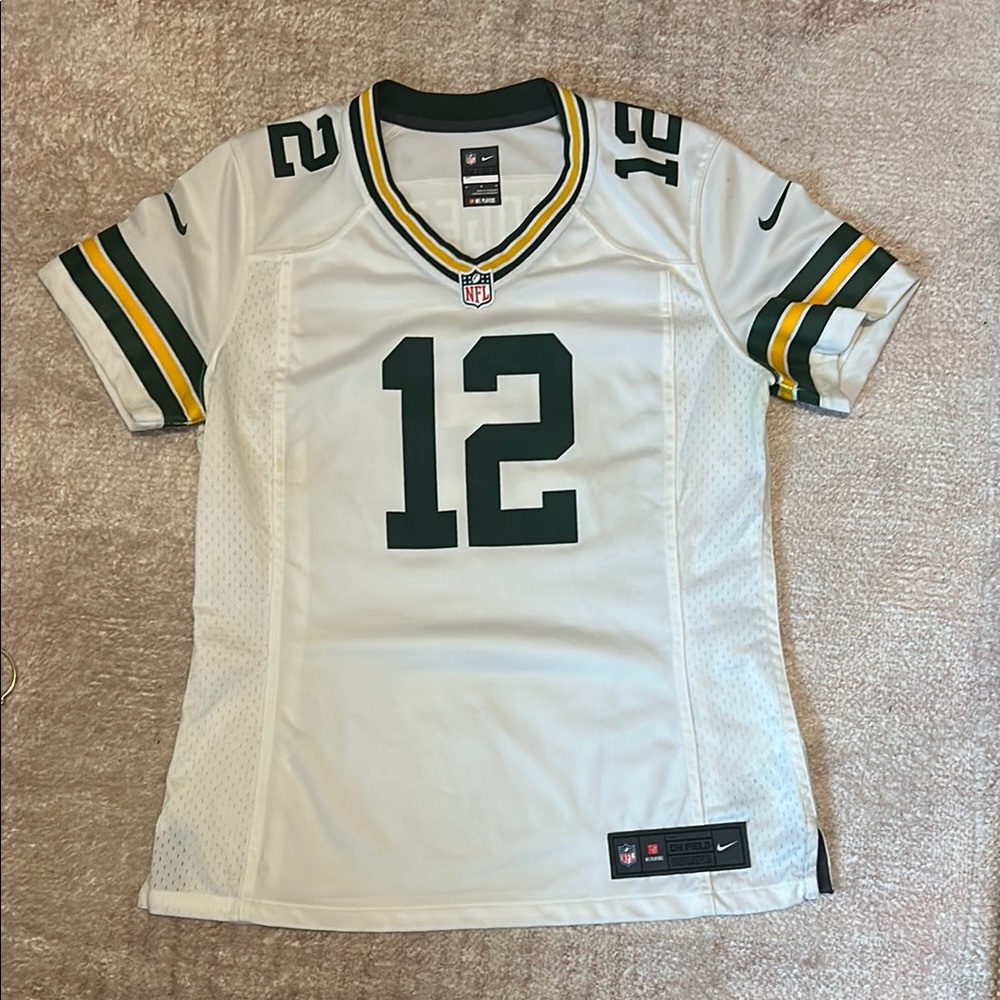 Nike Women's White Green Bay Packers Jersey